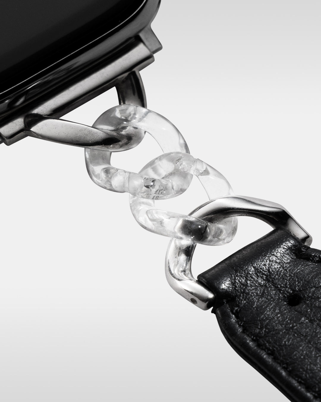 レザーハイブリッドチェーンバンド トランスペアレント for Apple Watch