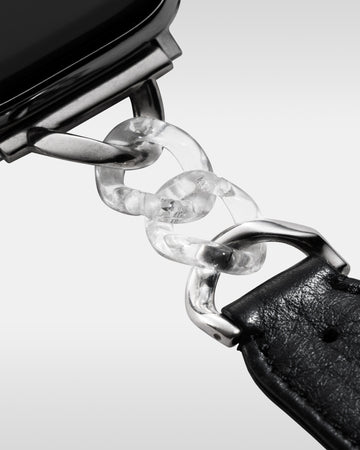 レザーハイブリッドチェーンバンド トランスペアレント for Apple Watch