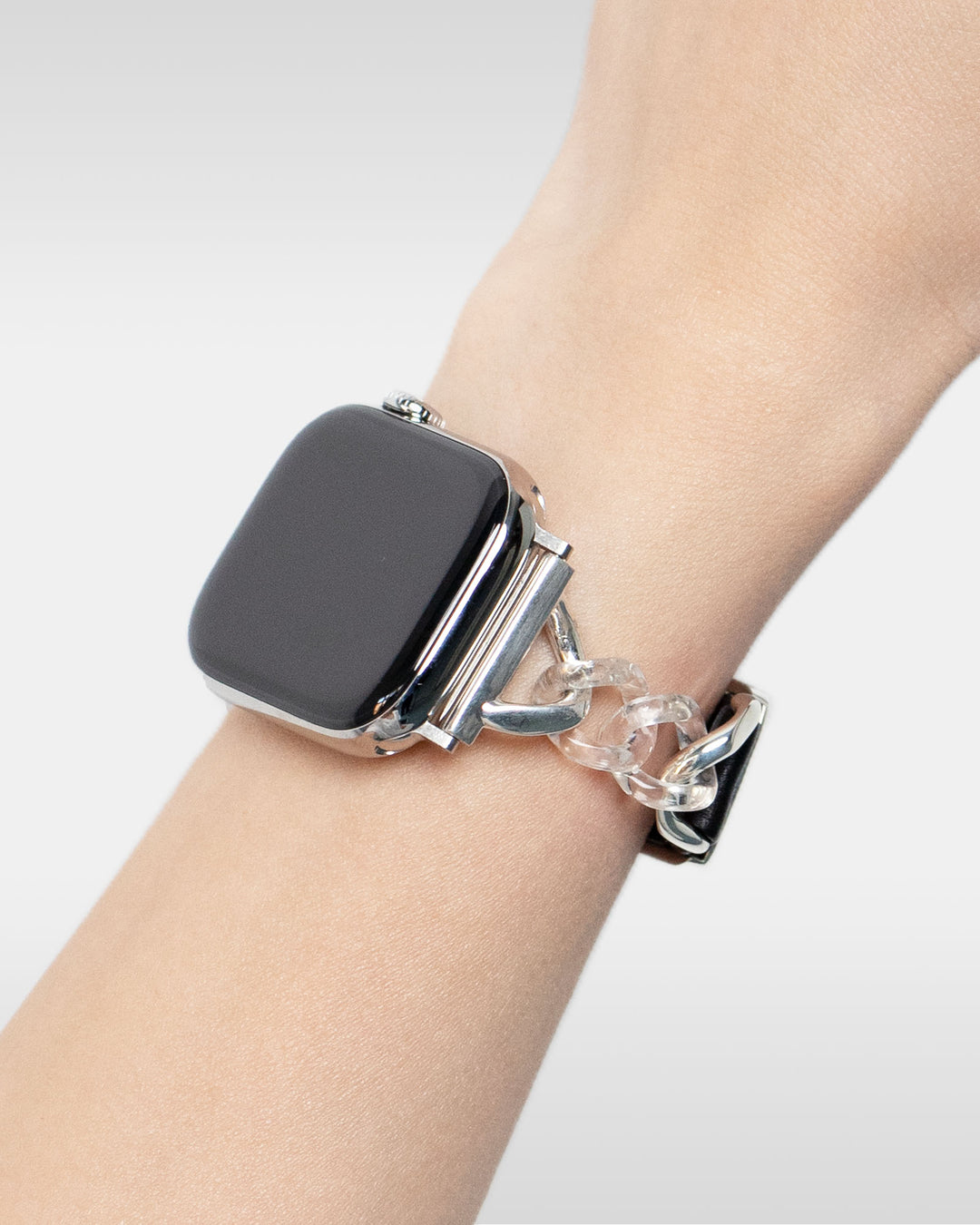 レザーハイブリッドチェーンバンド トランスペアレント for Apple Watch
