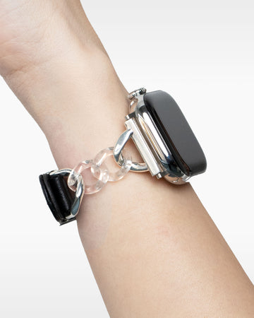 レザーハイブリッドチェーンバンド トランスペアレント for Apple Watch