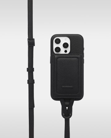 アジャスタブルレザーストラップ + iPhoneケースセット - ブラック