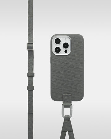 アジャスタブルレザーストラップ + iPhoneケースセット - グレー