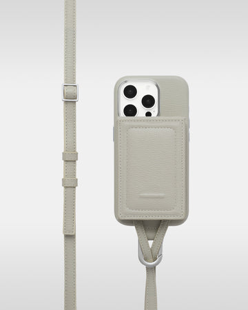 アジャスタブルレザーストラップ + iPhoneケースセット - ホワイトベージュ