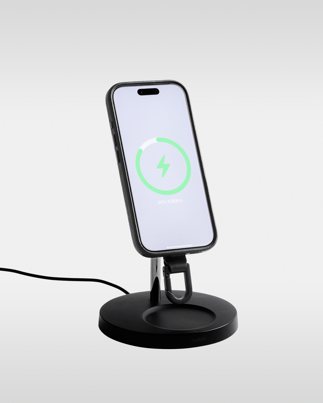 アジャスタブルレザーストラップ + iPhoneケースセット - ブラック