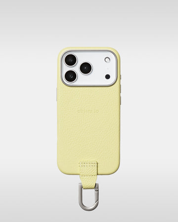 レザーストラップ + iPhoneケースセット - バターイエロー