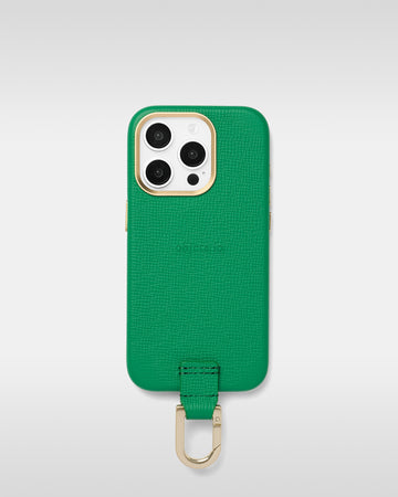 レザーストラップ + iPhoneケースセット - ジョリーグリーン