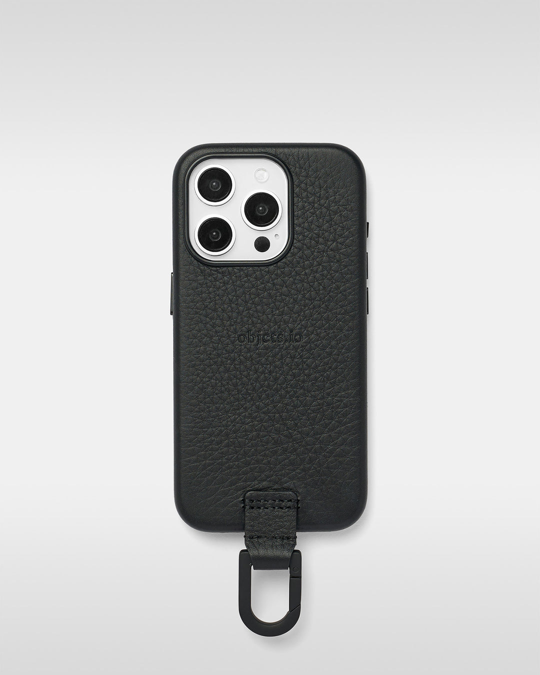 デタッチャブルストラップ + iPhoneケースセット - ナイロンパース - ブラック
