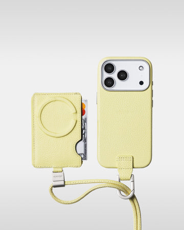 デタッチャブルストラップ + iPhoneケースセット - バターイエロー
