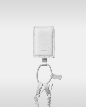 デタッチャブルストラップ付iPhoneアクセサリー objcts.pro × meanswhile ダイニーマ®レザーウォレット - ホワイト