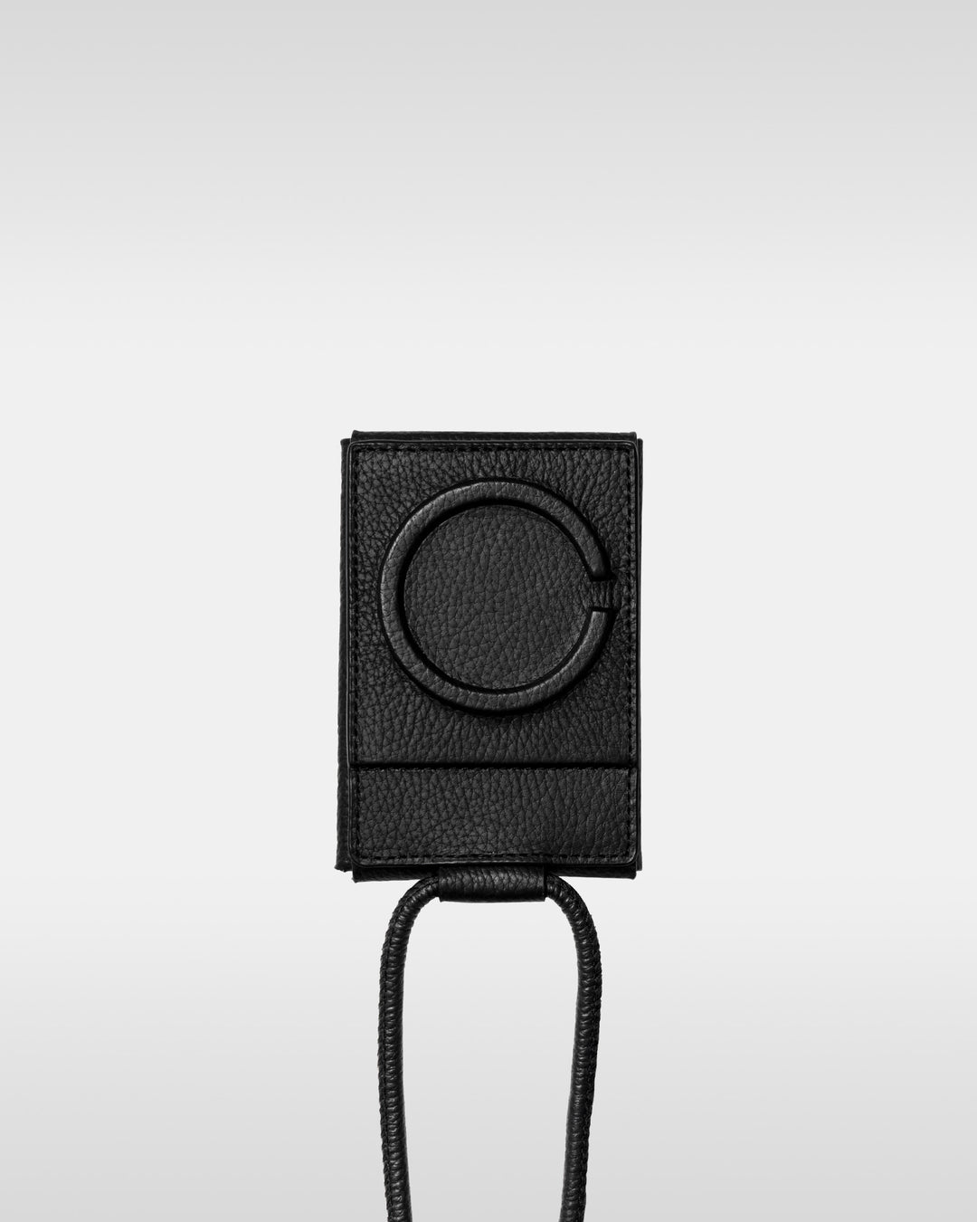 アジャスタブルレザーストラップ付iPhoneアクセサリー エンベロープ - ブラック
