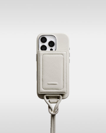 レザーストラップ + iPhoneケースセット - マシュマロ