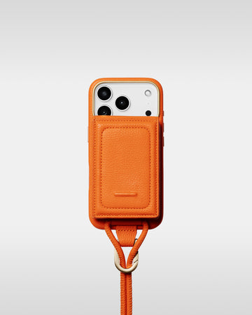 レザーストラップ + iPhoneケースセット - パンプキン