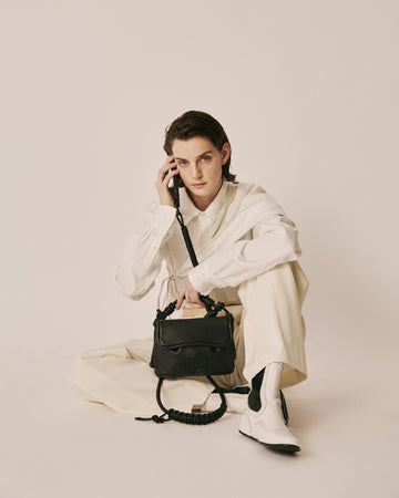 beautiful people × objcts.pro DENWA leather bag
